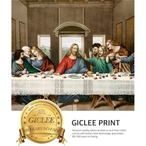 The Last Supper, Leonardo da Vinci Classic 24x12, Framed size: 30x18 - Picture 6 of 7